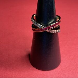 Bomb Party RBP8371 “Find Me Abroad” LC Corundum & CZ Gold Plating Sz 9 Ring NWT